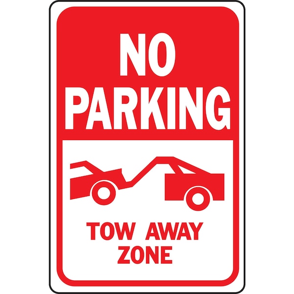 Hy-Ko No Parking / Tow Away Zone Sign 12" x 18" A11060 - main